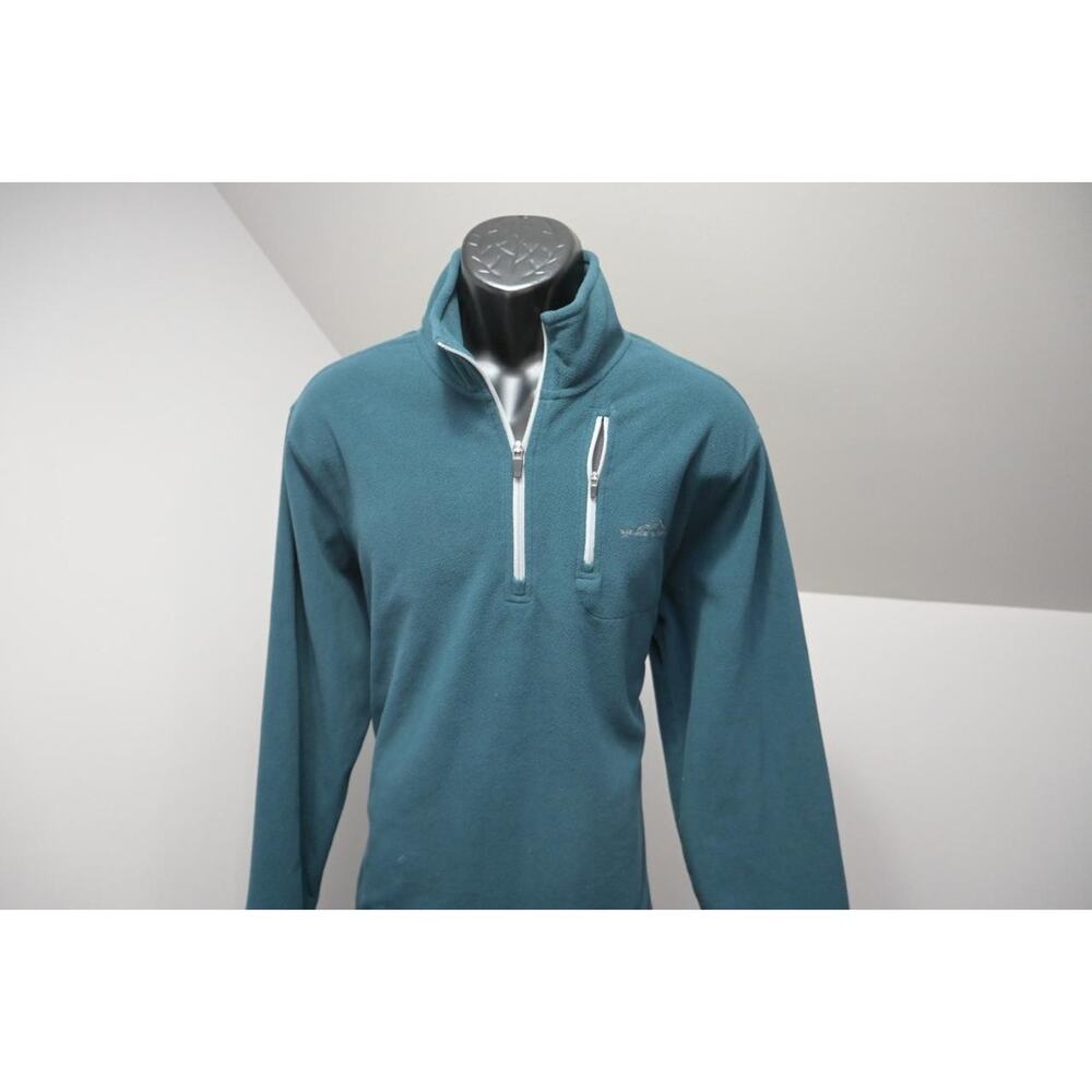 Eddie Bauer Camp Sweater 1/4 Zip Fleece Pullover Dark Teal Mens Size Large - Picture 2 of 9